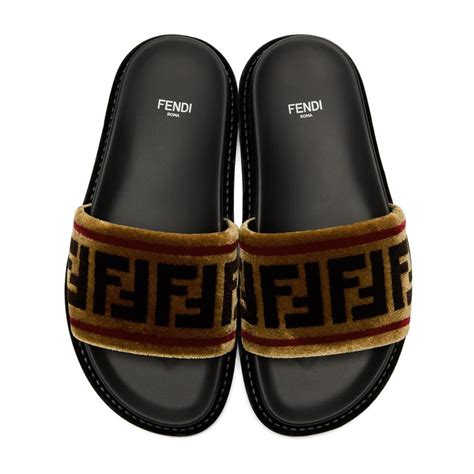 black velvet fendi slippers|fendi slippers for women.